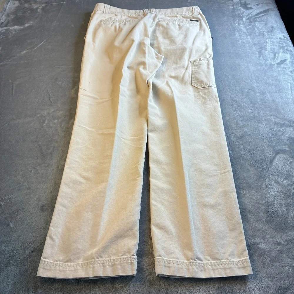 Columbia Mens Tan Khaki Cotton Canvas Utility Carpenter Pants 36x32 Straight Leg